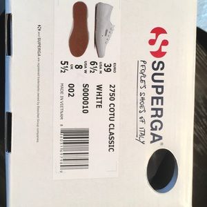 💕SUPERGA White Sneakers Size 39